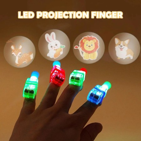 5 Pcs Random Color Kids LED Flashing Light Ring Cartoon Glowing Finger Rings