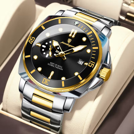 Stylish Quartz movement Dial & Date Function Premium Watch To Black