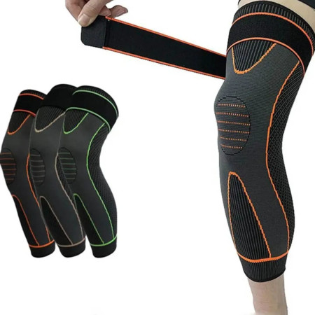 Sport Full Leg Compression Sleeves Knee Braces Support Protector 1pcs Orange